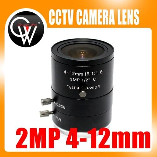 2MP 4-12mm IR LENS C Mount 2.0 Mega Pixel HD Industrial lens Vari-Focal Manual Iris CCTV Lens For CCTV Camera