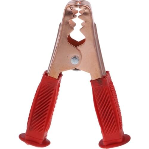 2x Copper Plated Insulated Car Battery Clips Alligator Clamps 500A