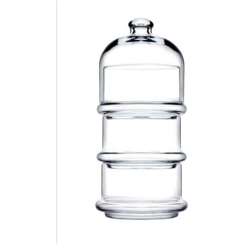 3 layer Ductile/kurabiyelik chocolate candy presentation plate special glass plate