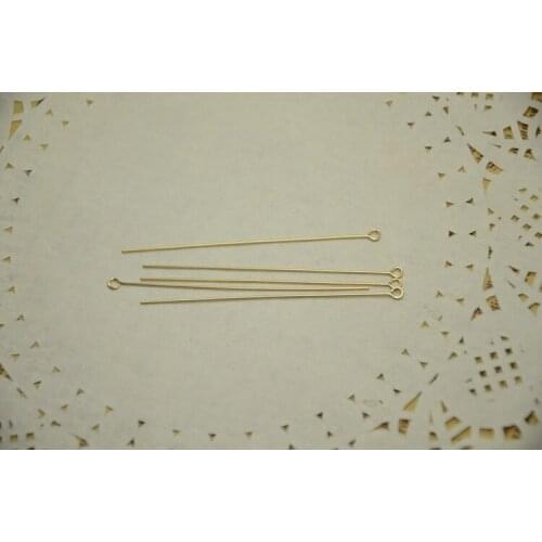 50mm gold plated Head Pins eye pin jewelry studs beads Needle tassel earrings pulseras crimps choker statement necklace Clasps