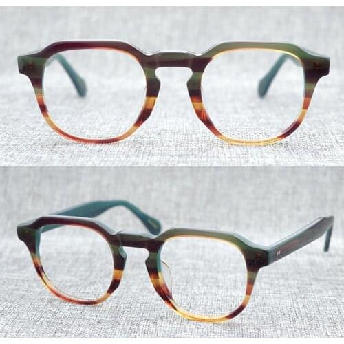 Acetate Square Glasses Frame Men Women Vintage Clear Lens Eyeglasses Optical Myopia Prescription Spectacle Frames Eyewear 516