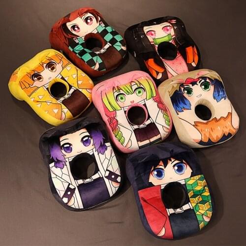 Anime Demon Slayer Pillow Toy Kimetsu No Yaiba Short Plush Stuffed Doll Nap Pillow Toys Gift