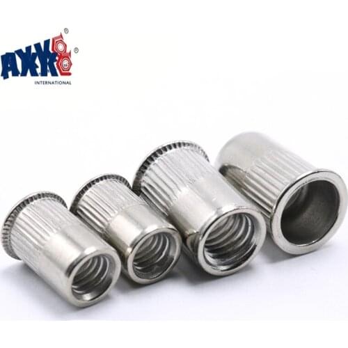 AXK 10Pcs M3 M4 M5 M6 M8 M10 M12 304 Stainless Steel Rivnut Flat Head Threaded Rivet Insert Nutsert Cap Rivet Nut