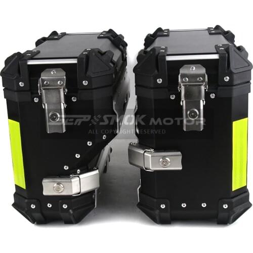 35L Motorcycle Side Tail Boxes Black Silver Aluminum Case Box Waterproof Trunk for YAMAHA HONDA SUZUKI KAWASAKI BENELLI