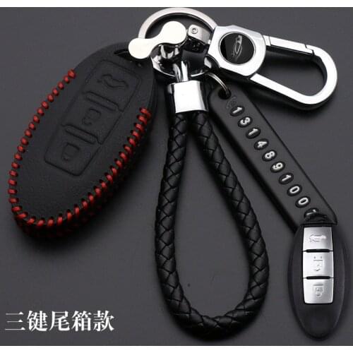 Leather Car Key Cover Case For Nissan Qashqai J10J11 X-Trail t31t32 kicks Tiida Pathfinder Murano Note Juke Infiniti