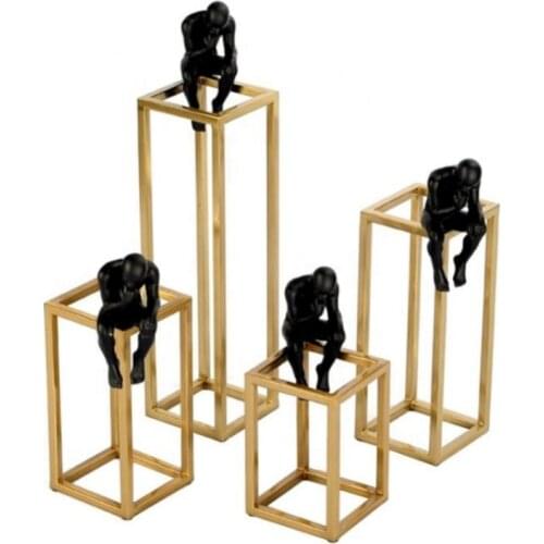 Black Resin Statues Ornaments Home Decoration Pieces Luxury Accessories Modern