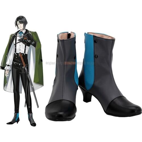 Matsui Gou Leather Shoes Cosplay Touken Ranbu Matsui Gou Cosplay Boots Customized High Heel Shoes for Unisex