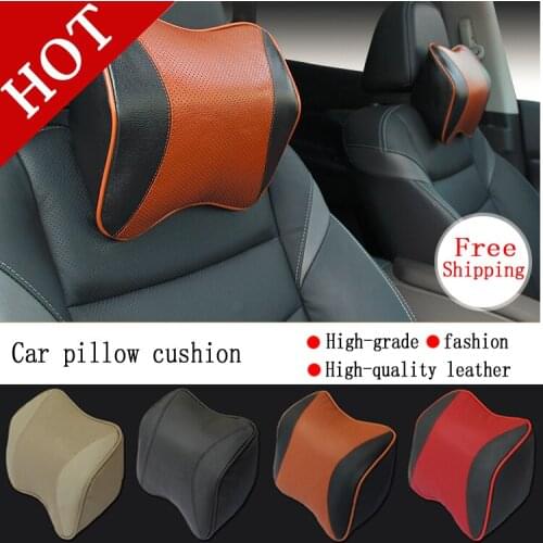 BACANO leather car headrest car supplies memory foam neck car headrest Jushi for truck Q1 Q3 Q5 X1 X3 X5 Free Shipping