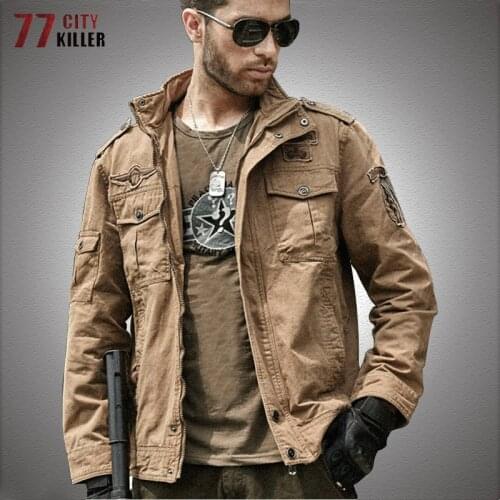 Cotton Military Jacket Men Air Force Bomber Tactical Coats Male Autumn Casual Flight Army Cargo Jacket Mens Windbreaker Size 6XL