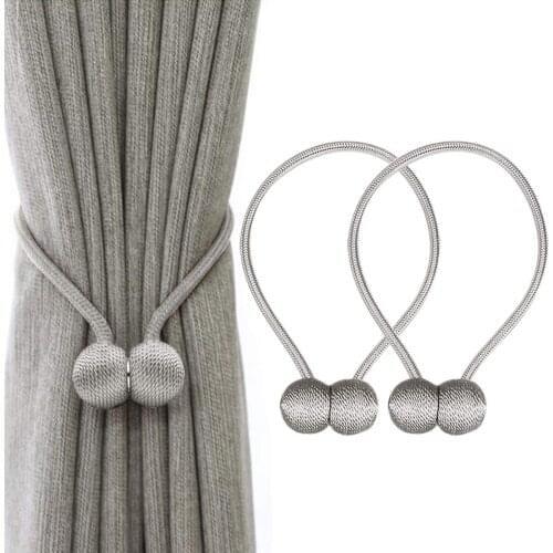 Magnetic Curtain Clip Pearl Ball Curtain Tieback Tie Backs Buckle Hook Holder Decorative Home Accessorie Magnet Tie Rope