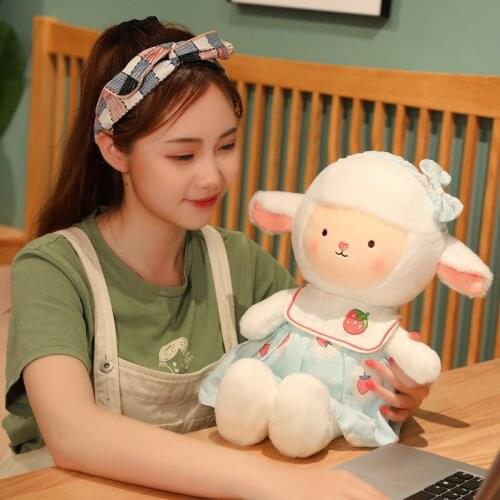 Lovely 35/45cm Lolita Sheep Plush toy Kawaii Ballet Animal Alpaca Doll Floral Skirt Animal Doll Sleep Pillow Home Bed Decor Gift