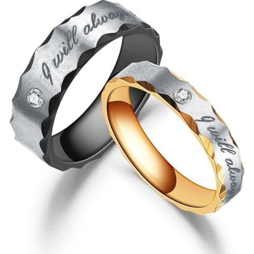 Couple titanium steel ring Korean version of the trendy diamond-set stainless steel couple ring net red titanium alloy ring