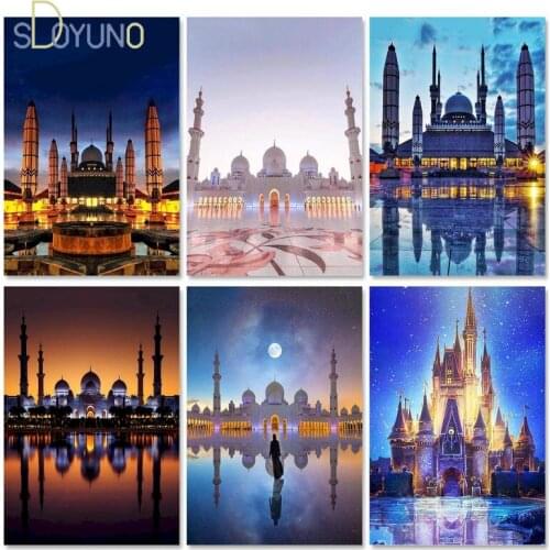 Painting By Numbers On Canvas Acrylic Paint For Adult DIY Kits Drawing With Frame Landscape Picture Coloring By Numbers Decor
