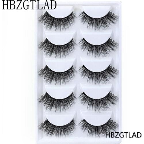 NEW 5 pairs natural false eyelashes long 3d mink eyelashes eyelash extension winged messy 3d mink lashes black makeup eye lashes