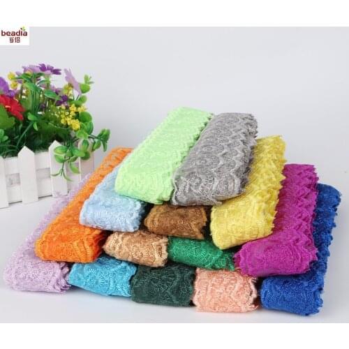 New Arrival Width 40mm 10 Yards/bag 20 Colors Embroidery Lace Ribbon Trim For Sewing Decoration DIY Clothing Accessories