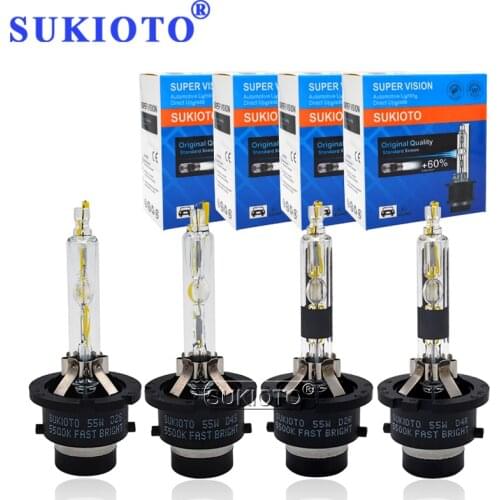 SUKIOTO 55W D2S D2R 12V OEM Original HID xenon headlight bulb D2S D4S D2R D4R Car Auto HID Xenon Light Lamp Replacement 5500K
