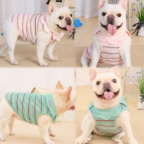 French Bulldog Dog Clothing Cotton Vest Summer Pet Outfits Shirt Poodle Bichon Schnauzer Pug Dog Clothes T-shirt Drop Shipping