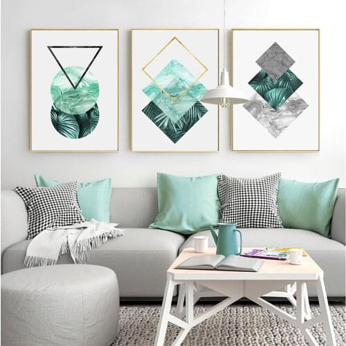 Botanical Poster Geometric Abstract Canvas Painting Minimalist Art Print Nordic Modern Wall Picture For Living Room Home Decor