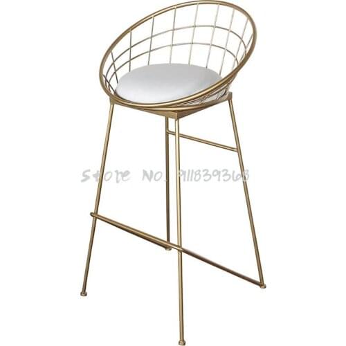 Nordic Iron Bar Chair Modern Simple Home Back Dining Chair High Footstool Cafe Bar Chair Bar Bench