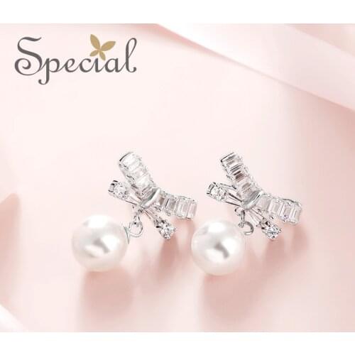 Special fashion bow S925 silver ear earrings and earrings earrings for female star paradise in 2021