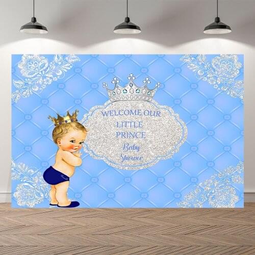 Thin Vinyl New Born Prince Birthday Party Baby Shower Banner Background Printed Professional Indoor Photographic Studio Backdrop
