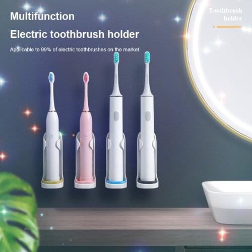 Creative Electric Toothbrush Holder Traceless Toothbrush Stand Wall Mounted Bath Rack Organizer Space Saving Toothpaste Holders