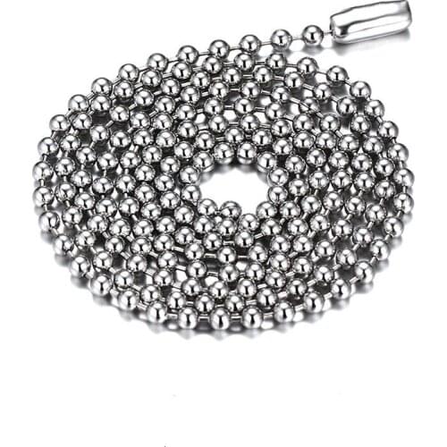 Jewelry Necklace Silver Plated Stainless Steel Ball Chain Necklace for Men Women Ball Chain DIY Necklace Jewelry Accessories