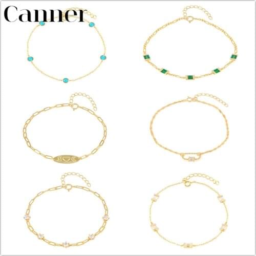 Canner Cuba 925 Sterling Silver Bracelets For Women Chain Charm Bracelets Jewelry Mothers Day Gift Bijoux Pulsera 2021 Trend W5