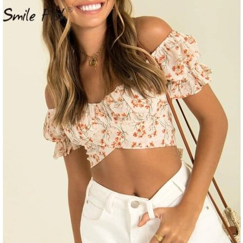 Short Sleeve Backless Sexy Crop Top Off Shoulder Tops Puff Sleeve Bow Tied Beach Blouse Women 2021 Summer Women White G2741