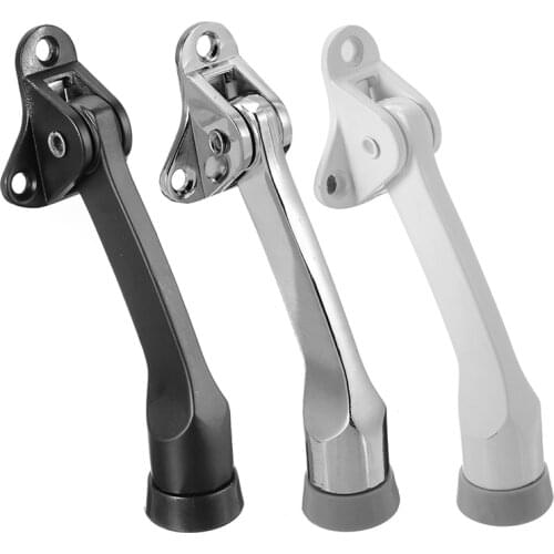 1pc Door Stopper Zinc Alloy Door Stop Kick Down Rubber Buffer Dampening Bumper Wall Protector Wall Mount Stopper