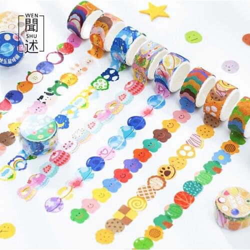 100 pcs/Roll Sticker Tape Happy Planets Hand Account Decoration Tape