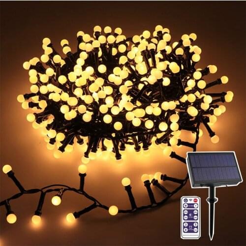 250/500 LED Globe Ball Fairy String Light Outdoor Globe Garland Light Garden Patio Holiday Solar Powered Chrismtas Light