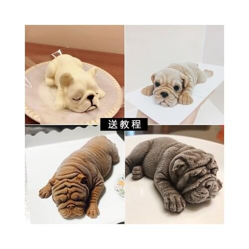 3D Silicone Molds Shar Pei 3D Soap Mold Of A Puppy Mold Of The Dog Molds Silicone Animals Mould Aroma Stone Moulds K037
