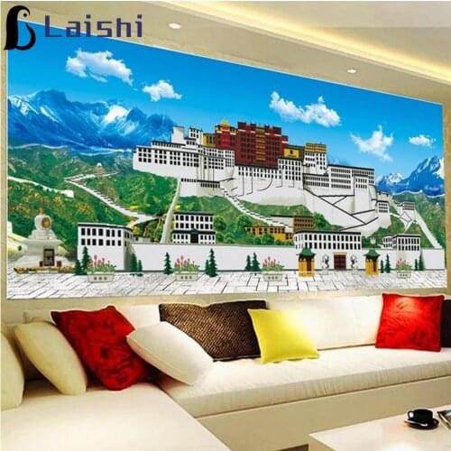 5d diy diamond painting Potala Palace, Tibetan style diamond painting cross stitch mosaic embroidery diamond round square stones
