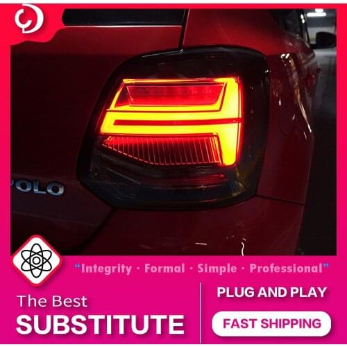 AKD Car Styling Taillights for VW Polo tail lights 2011-2017 LED Tail Light DRL Tail Lamp Turn Signal Rear Reverse Brake