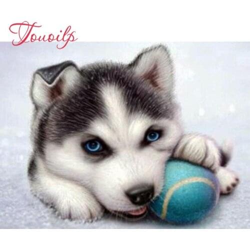 TOUOILP Full Square/Round Drill 5D DIY Diamond Painting "ANIMAL HUSKY DOG " Embroidery Cross Stitch Mosaic Home Decor Gift