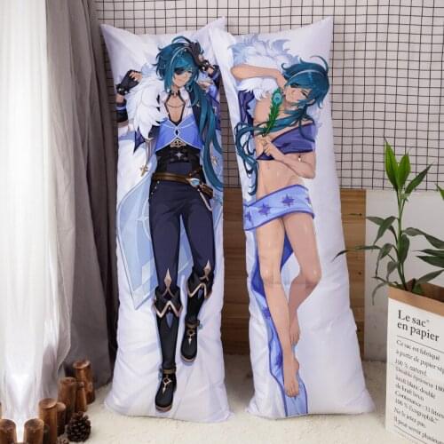Anime Genshin Impact Kaeya Cosplay Dakimakura Pillow Case Cover Otaku Throw Cushion Bedding Hugging Body Pillowcase Peachskin