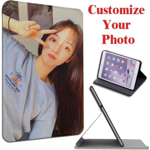 Personalised photo PU Leather Cover Case Stand for iPad Air 2019/Pro 10.5 2017/Mini 2019/Mini 4/9.7/Pro 11/Pro 12.9 (2018)