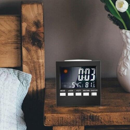Digital Mirror LED Display Alarm Clock Temperature Calendar USB/AAA Powered Electronic Multifunction Snooze Desk Clock Weather S
