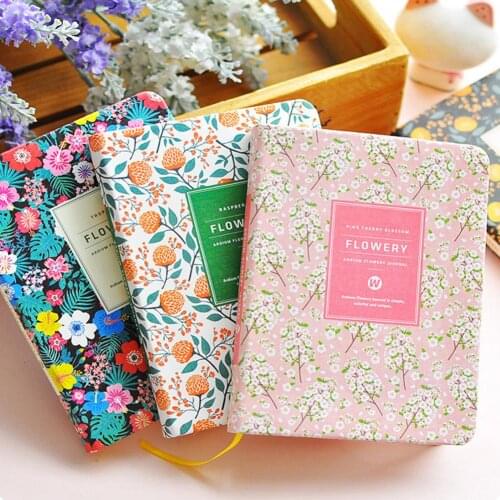 Floral Flower Schedule Note Book Diary Weekly Planner School Office Stationery Creative Retro Diary Book Notebook