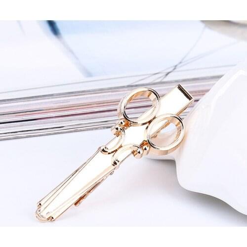 DoreenBeads Fashion Men Tie Clips Alloy Red Blue Gold Silver Color Scissors Style Trendy Accessories Creative Tie Clip,1 Piece