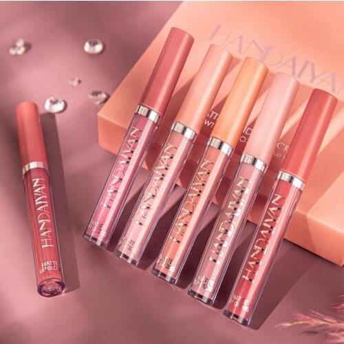 HANDAIYAN 12 Color Matte Lip Gloss Non-stick Cup Lipstick Moisturizing Waterproof Women Makeup Lipstick Cosmetics TSLM1