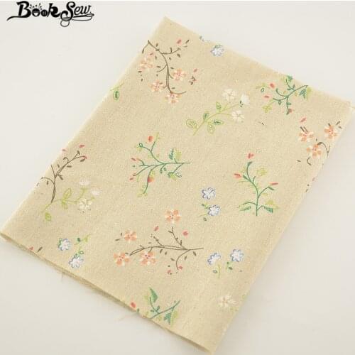 Booksew Cotton Linen Fabric Printed Flowers Home Material Sewing Tissu For Tablecloth Pillow Bag Curtain Cushion Zakka