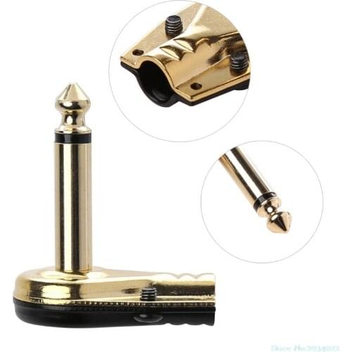New 6.35mm Mono Jack Right Angle Plug Flat Male Guitar Effects Pedal Connector Drop Ship