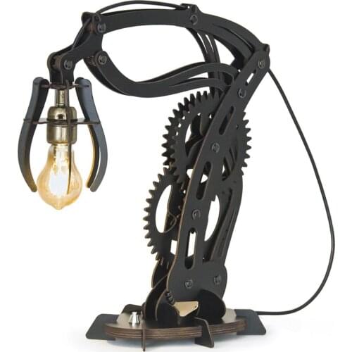 Mechanical Wooden Table Lamp, Teenager, Kids Room Desk Lamp