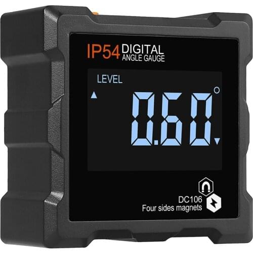 360 Degree Mini Digital Protractor 4 Sides Magnetic Protractor LCD Digital Angle Gauge IP54 Angle Finder Measuring Tool