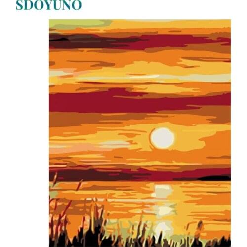 SDOYUNO 60x75cm Paint By Numbers Kits Scenery DIY Painting By Numbers On Canvas Frameless Digital Hand Painting Home Decor