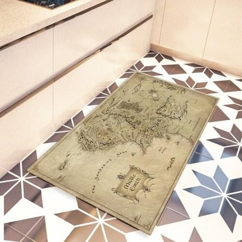 Treasure Map Floor Mat Retro Printed Area Rugs Large Home Living Room Bedroom Study Dormitory Decoration Carpet Picnic Use