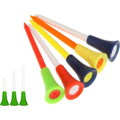 Golf Tees Unbreakable Step Down Plastic Mixed or Same Height Value Long Short Color Tee Pack for Practice