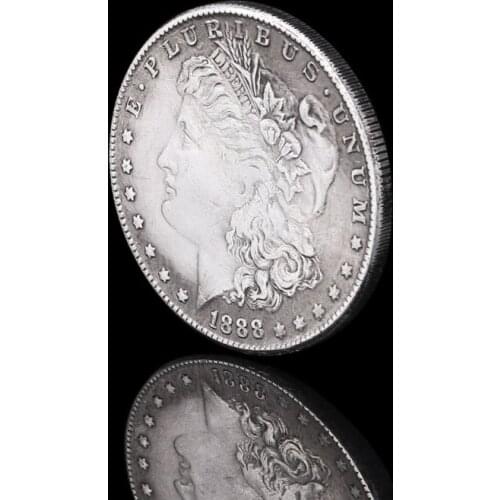 New 1888 Steel Morgan Dollar Magic Tricks Props Commemorative Coin Collection